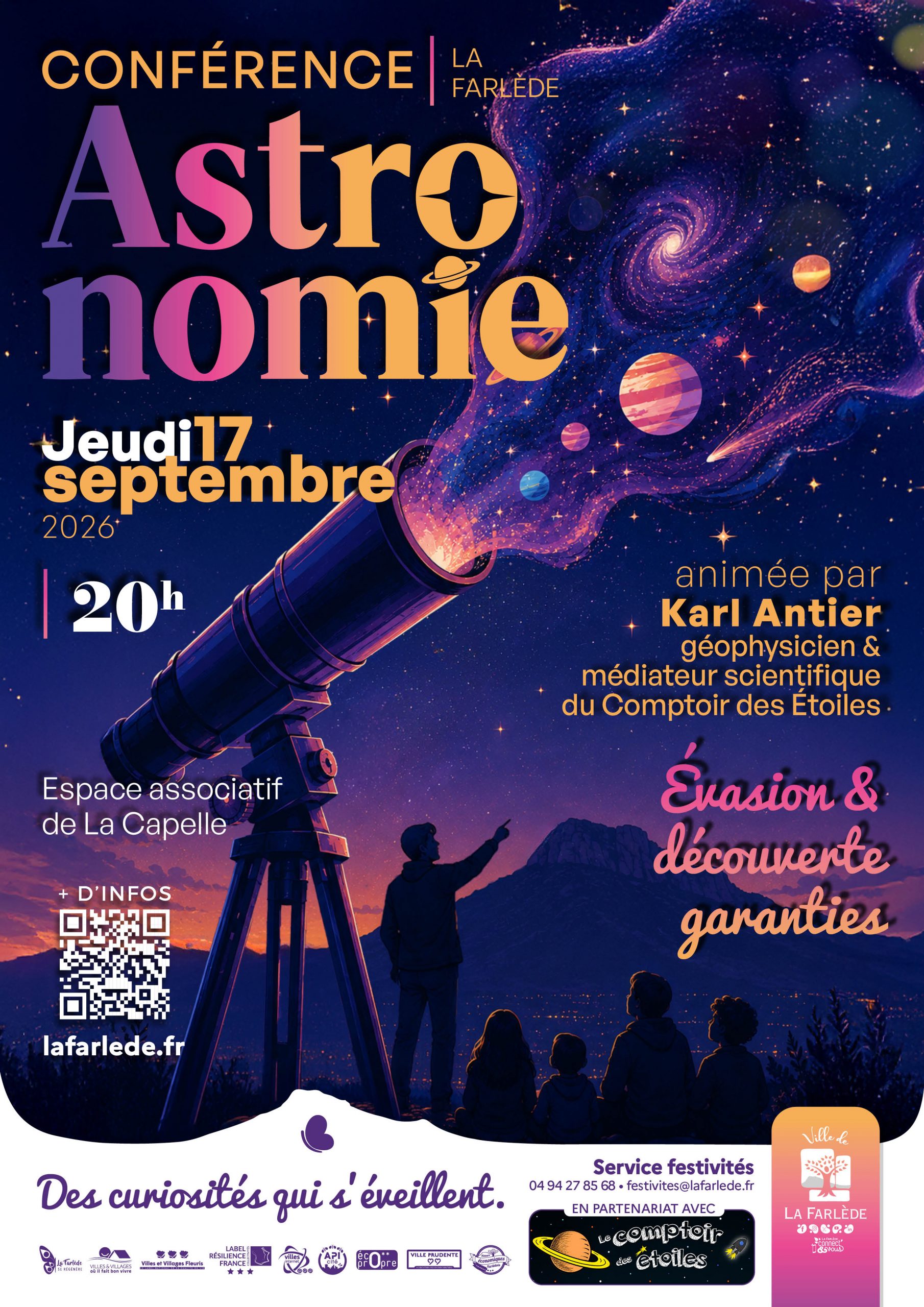 17/09, conférence "Quand le ciel nous tombe sur la tête : l’histoire des impacts sur notre planète" - La Farlède (83)